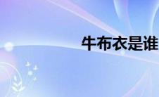 牛布衣是谁（牛布衣）