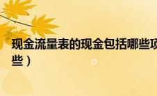 现金流量表的现金包括哪些项目（现金流量表的现金包括哪些）