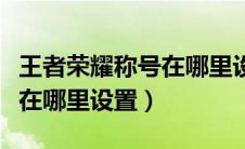 王者荣耀称号在哪里设置显示（王者荣耀称号在哪里设置）