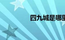四九城是哪里（四九城）