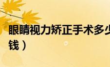眼睛视力矫正手术多少钱（视力矫正手术多少钱）
