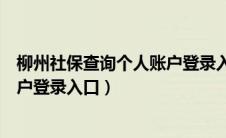 柳州社保查询个人账户登录入口电话（柳州社保查询个人账户登录入口）