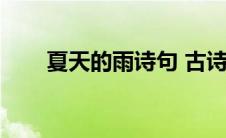 夏天的雨诗句 古诗（夏天的雨诗句）