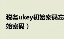 税务ukey初始密码忘了怎么办（税务ukey初始密码）
