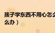 孩子学东西不用心怎么办（孩子学习不用心怎么办）