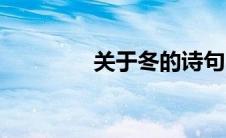 关于冬的诗句（冬的诗句）