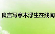 良言写意木浮生在线阅读（良言写意木浮生）