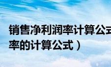 销售净利润率计算公式是什么呢（销售净利润率的计算公式）