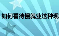如何看待慢就业这种现象（如何看待慢就业）