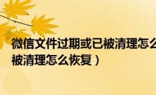 微信文件过期或已被清理怎么恢复正常（微信文件过期或已被清理怎么恢复）