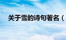 关于雪的诗句著名（关于雪的诗词名句）