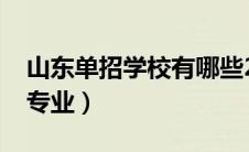 山东单招学校有哪些2024（单招学校有哪些专业）