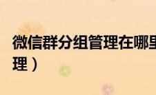 微信群分组管理在哪里找（微信群如何分组管理）