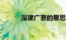 深邃广袤的意思（广袤的意思）
