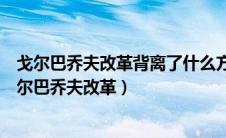 戈尔巴乔夫改革背离了什么方向经济继续滑坡导致什么（戈尔巴乔夫改革）
