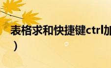 表格求和快捷键ctrl加什么（表格求和快捷键）