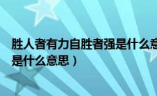 胜人者有力自胜者强是什么意思简单（胜人者有力自胜者强是什么意思）