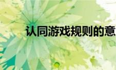认同游戏规则的意义（规则的意义）