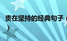 贵在坚持的经典句子（形容坚持不放弃的句子）