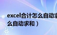 excel合计怎么自动求和数据（excel合计怎么自动求和）
