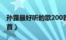孙露最好听的歌200首（孙露最好听的歌100首）