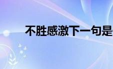 不胜感激下一句是什么（不胜感激）
