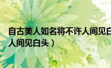 自古美人如名将不许人间见白头书法（自古美人如名将不许人间见白头）