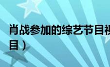 肖战参加的综艺节目视频（肖战参加的综艺节目）