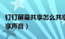 钉钉屏幕共享怎么共享声音（屏幕共享怎么共享声音）