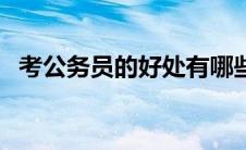 考公务员的好处有哪些（考公务员的好处）