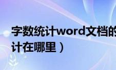 字数统计word文档的字数统计（文档字数统计在哪里）