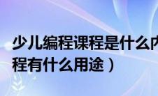 少儿编程课程是什么内容（少儿编程是什么课程有什么用途）