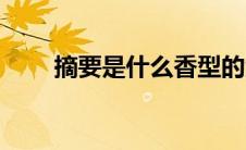 摘要是什么香型的酒（摘要是什么）