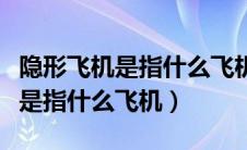 隐形飞机是指什么飞机雷达测不到（隐形飞机是指什么飞机）
