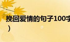 挽回爱情的句子100字左右（挽回爱情的句子）