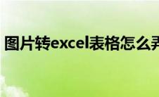 图片转excel表格怎么弄（图片转excel表格）