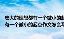 宏大的理想都有一个微小的起点为主题作文（宏大的理想都有一个微小的起点作文怎么写）
