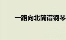 一路向北简谱钢琴（一路向北简谱）
