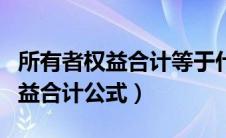 所有者权益合计等于什么?加什么?（所有者权益合计公式）