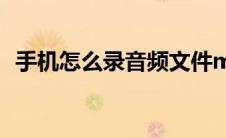 手机怎么录音频文件mp3（手机怎么录音）