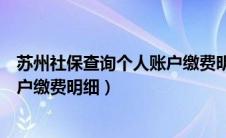苏州社保查询个人账户缴费明细电话（苏州社保查询个人账户缴费明细）