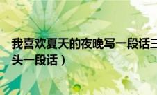 我喜欢夏天的夜晚写一段话三年级（我喜欢夏天的夜晚写开头一段话）