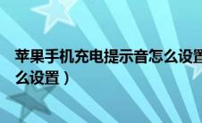 苹果手机充电提示音怎么设置录音（苹果手机充电提示音怎么设置）