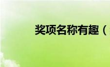 奖项名称有趣（奖项名称创意）