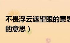 不畏浮云遮望眼的意思浮云（不畏浮云遮望眼的意思）