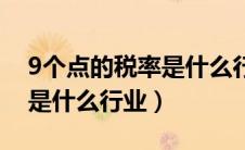 9个点的税率是什么行业类别（9个点的税率是什么行业）
