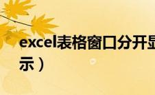 excel表格窗口分开显示（excel窗口分开显示）