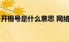 开根号是什么意思 网络（开根号是什么意思）