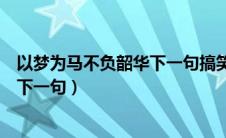 以梦为马不负韶华下一句搞笑怎么说（以梦为马不负韶华的下一句）