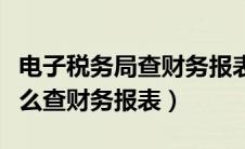 电子税务局查财务报表怎么查（电子税务局怎么查财务报表）